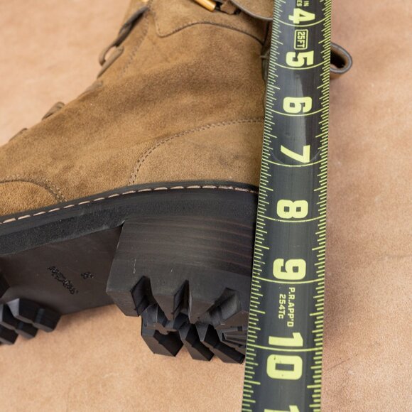 See by Chloe Wmn Mallory Military Green Suede Lace-up Moto Biker Boots 8US EUR38 - Picture 6 of 8